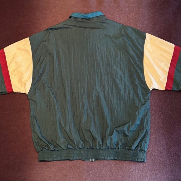 Lavon Vintage Windbreaker Jacket | Green Colorblock - Picture 2 of 3